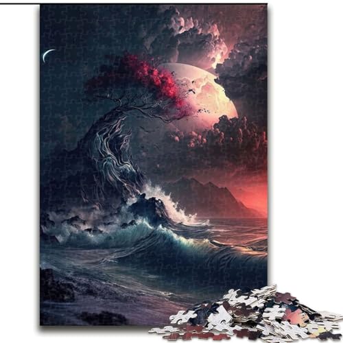 Puzzle 1000 Teile für Erwachsene, Bunte Fantasielandschaft aus Holz, Kinder ab 14 Jahren, 50x75cm, Denkspiel für Teenager von MrChunlong