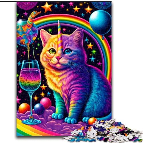 Puzzle 1000 Teile für Erwachsene, Bunte Katzen, aus Holz, perfektes DIY-Kunstdekor oder Geburtstagsgeschenk, 50x75cm, für Geburtstag, Urlaub, Weihnachten, Halloween Puzzle 1000 Teile für Erwachsene, Bunte Katzen, aus Holz, perfektes DIY-Kunstdekor oder Geburtstagsgeschenk, 50x75cm, für Geburtstag, Urlaub, Weihnachten, Halloween von MrChunlong