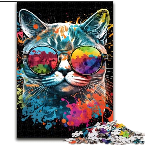 Puzzle 1000 Teile für Erwachsene, Bunte Katzen-Tierfarbe, aus Holz, perfektes DIY-Kunstdekor oder Geburtstagsgeschenk, 50x75cm, für Geburtstage, Feiertage, Weihnachten, Halloween Puzzle 1000 Teile für Erwachsene, Bunte Katzen-Tierfarbe, aus Holz, perfektes DIY-Kunstdekor oder Geburtstagsgeschenk, 50x75cm, für Geburtstage, Feiertage, Weihnachten, Halloween von MrChunlong