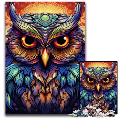 Puzzle 1000 Teile für Erwachsene, Bunte Kunst-Eule, Holzpuzzle, Denkspiel, Interaktives Familienspiel, Geeignet für Kinder ab 14 Jahren, 50x75cm/19,68x29,52 Zoll Puzzle 1000 Teile für Erwachsene, Bunte Kunst-Eule, Holzpuzzle, Denkspiel, Interaktives Familienspiel, Geeignet für Kinder ab 14 Jahren, 50x75cm/19,68x29,52 Zoll von MrChunlong