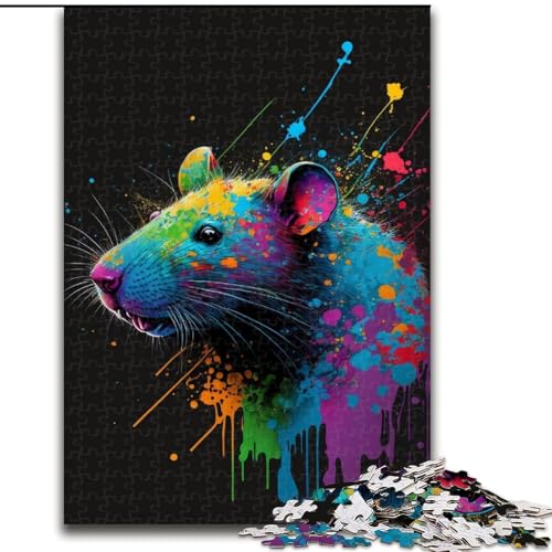 Puzzle 1000 Teile für Erwachsene, Bunte Maus aus Holz, perfektes DIY-Kunstdekor oder Geburtstagsgeschenk, 50x75cm, für Geburtstag, Urlaub, Weihnachten, Halloween Puzzle 1000 Teile für Erwachsene, Bunte Maus aus Holz, perfektes DIY-Kunstdekor oder Geburtstagsgeschenk, 50x75cm, für Geburtstag, Urlaub, Weihnachten, Halloween von MrChunlong