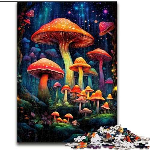 Puzzle 1000 Teile für Erwachsene, Bunte Pilzkunst aus Holz, Kinder ab 14 Jahren, 50x75cm, lustiges Basteln für die ganze Familie, perfekt für Geburtstage, Feiertage Puzzle 1000 Teile für Erwachsene, Bunte Pilzkunst aus Holz, Kinder ab 14 Jahren, 50x75cm, lustiges Basteln für die ganze Familie, perfekt für Geburtstage, Feiertage von MrChunlong