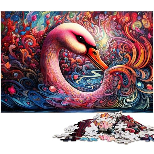 Puzzle 1000 Teile für Erwachsene, Bunte Schwäne, Papp-Puzzle, Denkspiel, Interaktives Familienspiel, Geeignet für Kinder ab 14 Jahren, 26x38cm/10,23x14,96 Zoll Puzzle 1000 Teile für Erwachsene, Bunte Schwäne, Papp-Puzzle, Denkspiel, Interaktives Familienspiel, Geeignet für Kinder ab 14 Jahren, 26x38cm/10,23x14,96 Zoll von MrChunlong