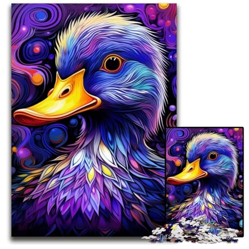 Puzzle 1000 Teile für Erwachsene, Bunte lila Ente, Papppuzzle, ideal für Verliebte, perfektes Weihnachts-, Neujahrs- oder Valentinstagsgeschenk, 26x38cm/10,23x14,96 Zoll Puzzle 1000 Teile für Erwachsene, Bunte lila Ente, Papppuzzle, ideal für Verliebte, perfektes Weihnachts-, Neujahrs- oder Valentinstagsgeschenk, 26x38cm/10,23x14,96 Zoll von MrChunlong