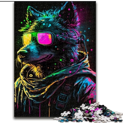 Puzzle 1000 Teile für Erwachsene, Bunter Graffiti-Löwe aus Holz, Kinder ab 14 Jahren, 50x75cm, Denkspiel für Teenager von MrChunlong