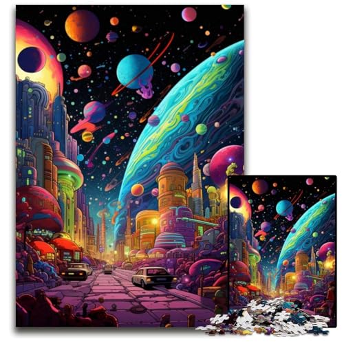 Puzzle 1000 Teile für Erwachsene, Bunter Planet, Unmögliches Puzzle für Erwachsene, DIY-Geschenk zur Heimdekoration, Denkspiel, 26x38cm/10,23x14,96 Zoll Puzzle 1000 Teile für Erwachsene, Bunter Planet, Unmögliches Puzzle für Erwachsene, DIY-Geschenk zur Heimdekoration, Denkspiel, 26x38cm/10,23x14,96 Zoll von MrChunlong