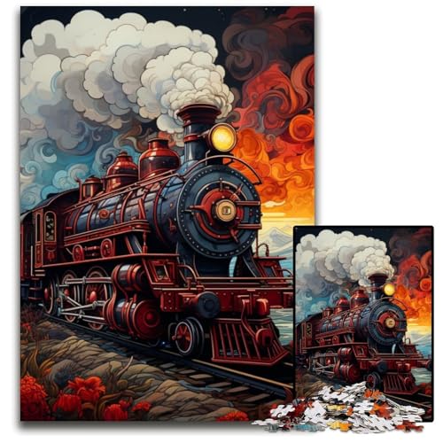 Puzzle 1000 Teile für Erwachsene, Bunter Zug, Unmögliches Puzzle für Erwachsene, DIY-Heimdekor-Geschenk, Denksportspiel, 26x38cm/10,23x14,96 Zoll Puzzle 1000 Teile für Erwachsene, Bunter Zug, Unmögliches Puzzle für Erwachsene, DIY-Heimdekor-Geschenk, Denksportspiel, 26x38cm/10,23x14,96 Zoll von MrChunlong