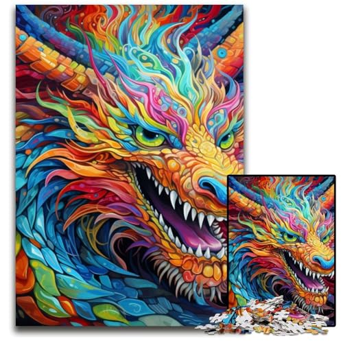 Puzzle 1000 Teile für Erwachsene, Bunter chinesischer Drache, Holzpuzzle, Denksportspiel, interaktives Familienspiel, geeignet für Kinder ab 14 Jahren, 50x75cm/19,68x29,52 Zoll Puzzle 1000 Teile für Erwachsene, Bunter chinesischer Drache, Holzpuzzle, Denksportspiel, interaktives Familienspiel, geeignet für Kinder ab 14 Jahren, 50x75cm/19,68x29,52 Zoll von MrChunlong