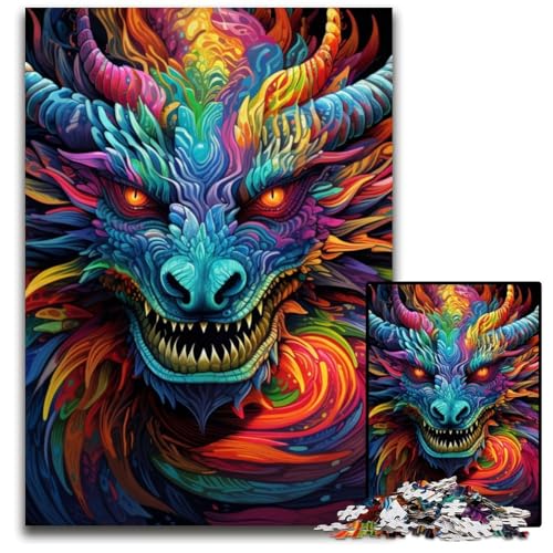 Puzzle 1000 Teile für Erwachsene, Bunter chinesischer Drache, Holzpuzzle, Denksportspiel, interaktives Familienspiel, geeignet für Kinder ab 14 Jahren, 50x75cm/19,68x29,52 Zoll Puzzle 1000 Teile für Erwachsene, Bunter chinesischer Drache, Holzpuzzle, Denksportspiel, interaktives Familienspiel, geeignet für Kinder ab 14 Jahren, 50x75cm/19,68x29,52 Zoll von MrChunlong