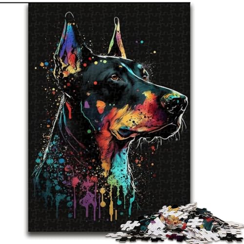 Puzzle 1000 Teile für Erwachsene, Buntes Deutsches Schäferhund-Puzzle aus Holz, Weihnachten, Halloween, Ostern, Neujahr, 1000 Stück(50x75cm) von MrChunlong