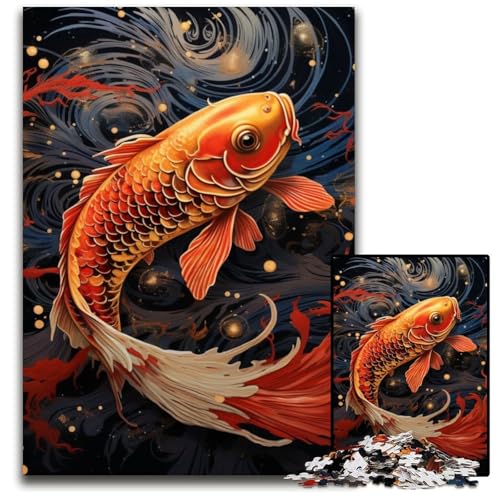 Puzzle 1000 Teile für Erwachsene, Buntes Kunst-Koi-Holzpuzzle, Denkspiel, Interaktives Familienspiel, Geeignet für Kinder ab 14 Jahren, 50x75cm/19,68x29,52 Zoll Puzzle 1000 Teile für Erwachsene, Buntes Kunst-Koi-Holzpuzzle, Denkspiel, Interaktives Familienspiel, Geeignet für Kinder ab 14 Jahren, 50x75cm/19,68x29,52 Zoll von MrChunlong