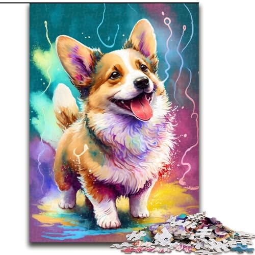 Puzzle 1000 Teile für Erwachsene, Corgi-Hund, aus Holz, einzigartige DIY-Geschenkidee zur Heimdekoration, 50x75cm, Denkspiel für Teenager Puzzle 1000 Teile für Erwachsene, Corgi-Hund, aus Holz, einzigartige DIY-Geschenkidee zur Heimdekoration, 50x75cm, Denkspiel für Teenager von MrChunlong