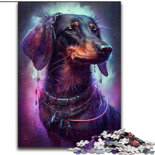 Puzzle 1000 Teile für Erwachsene, Dackel, aus Holz, Kinder ab 14 Jahren, 50x75cm, Denkspiel für Teenager von MrChunlong
