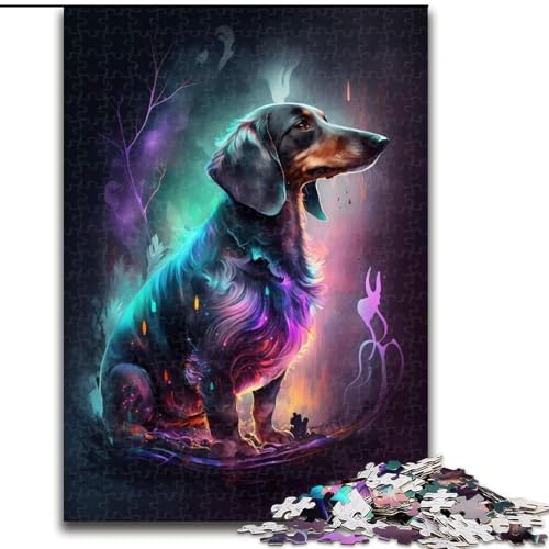 Puzzle 1000 Teile für Erwachsene, Dackel, aus Holz, Kinder ab 14 Jahren, 50x75cm, herausfordernd und unterhaltsam, Familienaktivität von MrChunlong