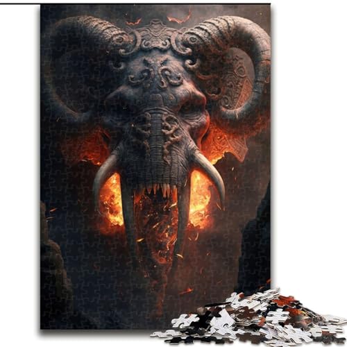 Puzzle 1000 Teile für Erwachsene, Dämonischer Elefant, Puzzle aus Pappe, Familie und Freunde, knifflige Herausforderung, 1000 Teile(26x38cm) von MrChunlong