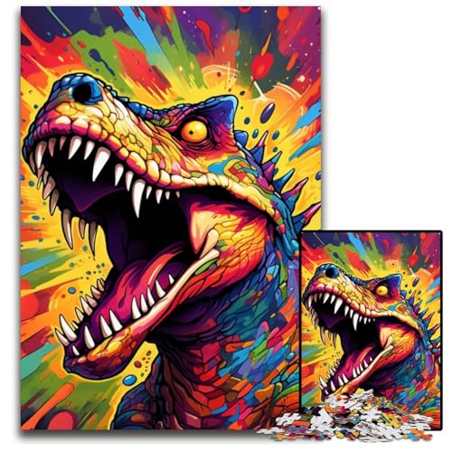 Puzzle 1000 Teile für Erwachsene, Dinosaurier-Kunst, Karton, Denkspiel, interaktives Familienspiel, geeignet für Kinder ab 14 Jahren, 26x38cm/10,23x14,96 Zoll Puzzle 1000 Teile für Erwachsene, Dinosaurier-Kunst, Karton, Denkspiel, interaktives Familienspiel, geeignet für Kinder ab 14 Jahren, 26x38cm/10,23x14,96 Zoll von MrChunlong
