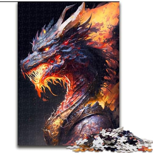 Puzzle 1000 Teile für Erwachsene, Drache in Flammen, aus Holz, perfektes DIY-Kunstdekor oder Geburtstagsgeschenk, 50x75cm, für Geburtstag, Feiertage, Weihnachten, Halloween Puzzle 1000 Teile für Erwachsene, Drache in Flammen, aus Holz, perfektes DIY-Kunstdekor oder Geburtstagsgeschenk, 50x75cm, für Geburtstag, Feiertage, Weihnachten, Halloween von MrChunlong