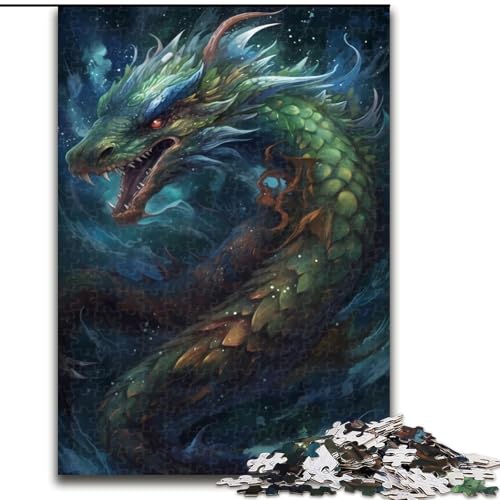 Puzzle 1000 Teile für Erwachsene, Drachenwunder-Puzzle aus Holz, Spielzeug, Geschenk, pädagogisches, intellektuelles, entspannendes Familienspiel, 1000 Teile(50x75cm) von MrChunlong