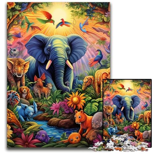 Puzzle 1000 Teile für Erwachsene, Elefanten-Kunst, Papp-Puzzle, Denkspiel für Teenager und Familieninteraktion, 26x38cm/10,23x14,96 Zoll Puzzle 1000 Teile für Erwachsene, Elefanten-Kunst, Papp-Puzzle, Denkspiel für Teenager und Familieninteraktion, 26x38cm/10,23x14,96 Zoll von MrChunlong