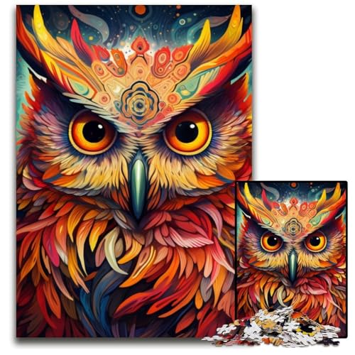 Puzzle 1000 Teile für Erwachsene, Eulen-Puzzle für Erwachsene, Spaß bei Heimaktivitäten, Geburtstagsgeschenk, Reisegeschenke, 50x75cm/19,68x29,52 Zoll von MrChunlong