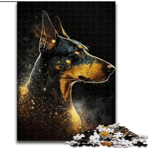 Puzzle 1000 Teile für Erwachsene, Farbiger Dobermann aus Holz, perfektes DIY-Kunstdekor oder Geburtstagsgeschenk, 50x75cm, für Geburtstage, Feiertage, Weihnachten, Halloween Puzzle 1000 Teile für Erwachsene, Farbiger Dobermann aus Holz, perfektes DIY-Kunstdekor oder Geburtstagsgeschenk, 50x75cm, für Geburtstage, Feiertage, Weihnachten, Halloween von MrChunlong