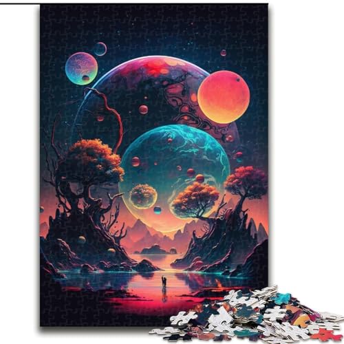 Puzzle 1000 Teile für Erwachsene, Farbplanet, aus Holz, Kinder ab 14 Jahren, 50x75cm, herausfordernd und unterhaltsam, Familienaktivität von MrChunlong