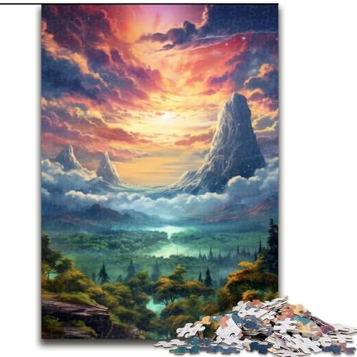 Puzzle 1000 Teile für Erwachsene, Farbwald und Wolken, aus Holz, perfektes DIY-Kunstdekor oder Geburtstagsgeschenk, 50x75cm, für Geburtstag, Feiertage, Weihnachten, Halloween Puzzle 1000 Teile für Erwachsene, Farbwald und Wolken, aus Holz, perfektes DIY-Kunstdekor oder Geburtstagsgeschenk, 50x75cm, für Geburtstag, Feiertage, Weihnachten, Halloween von MrChunlong