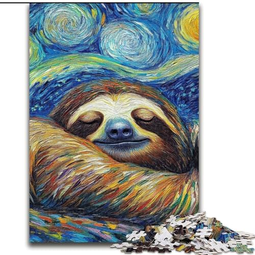 Puzzle 1000 Teile für Erwachsene, Faultier-Nachthimmel, aus Holz, perfekt für Geburtstags-, Weihnachts, 50x75cm, DIY-Kunstdekor Puzzle 1000 Teile für Erwachsene, Faultier-Nachthimmel, aus Holz, perfekt für Geburtstags-, Weihnachts, 50x75cm, DIY-Kunstdekor von MrChunlong