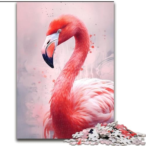 Puzzle 1000 Teile für Erwachsene, Flamingo-Tiere, Puzzle aus Holz, entspannende Unterhaltung, Heimdekoration, 1000 Teile(50x75cm) von MrChunlong