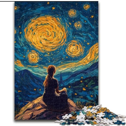 Puzzle 1000 Teile für Erwachsene, Frau unter dem Nachthimmel, Lernspielzeug für Kinder ab 14 Jahren, ganze Familie (Größe 26x38cm) von MrChunlong