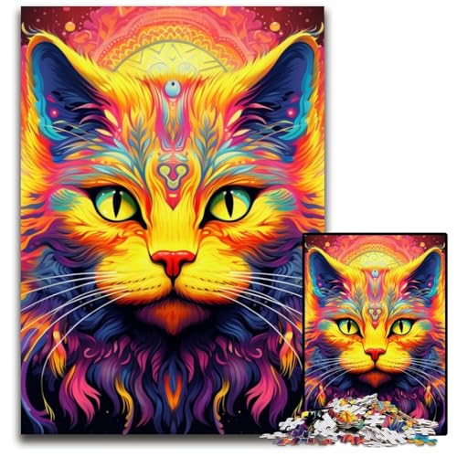 Puzzle 1000 Teile für Erwachsene, Gelbe Katze, Papp-Puzzle, Denkspiel, interaktives Familienspiel, geeignet für Kinder ab 14 Jahren, 26x38cm/10,23x14,96 Zoll Puzzle 1000 Teile für Erwachsene, Gelbe Katze, Papp-Puzzle, Denkspiel, interaktives Familienspiel, geeignet für Kinder ab 14 Jahren, 26x38cm/10,23x14,96 Zoll von MrChunlong