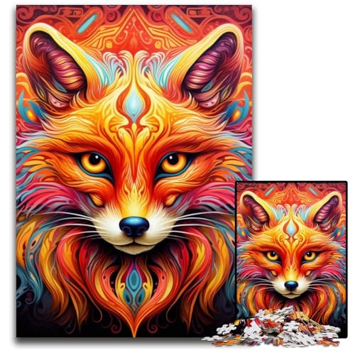 Puzzle 1000 Teile für Erwachsene, Gelber Fuchs, Unmögliches Puzzle für Erwachsene, DIY-Geschenk zur Heimdekoration, Denkspiel, 26x38cm/10,23x14,96 Zoll Puzzle 1000 Teile für Erwachsene, Gelber Fuchs, Unmögliches Puzzle für Erwachsene, DIY-Geschenk zur Heimdekoration, Denkspiel, 26x38cm/10,23x14,96 Zoll von MrChunlong