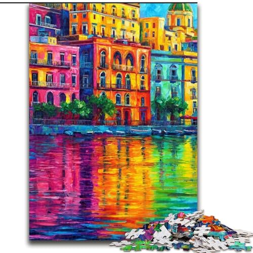 Puzzle 1000 Teile für Erwachsene, Gemälde der Uferpromenade von Neapel, Italien, Lernspiele, Heimdekoration, ganze Familie (Größe 50x75cm) von MrChunlong