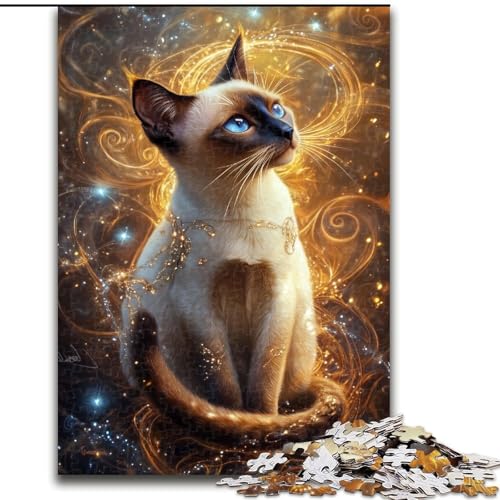 Puzzle 1000 Teile für Erwachsene, Geschenk, Kunstkatze, für Erwachsene ab 14 Jahren, Lernspiel, Herausforderung, Spielzeug, Geschenk zum Geburtstag (Größe 50x75cm) von MrChunlong