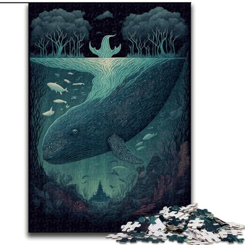 Puzzle 1000 Teile für Erwachsene, Geschenke, Blauwal-Fantasie, für Erwachsene ab 14 Jahren, Lernspiel, Herausforderung, Spielzeug, Geschenk zum Geburtstag (Größe 50x75cm) von MrChunlong