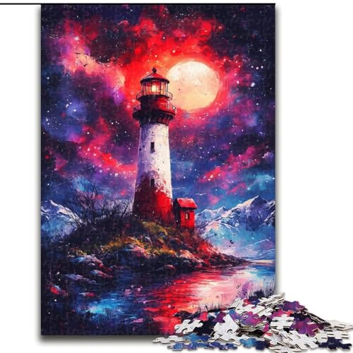 Puzzle 1000 Teile für Erwachsene, Geschenke Magischer Leuchtturm, für Erwachsene ab 14 Jahren, Lernspiel, Herausforderung, Spielzeug, Geschenk zum Geburtstag (Größe 26x38cm) von MrChunlong