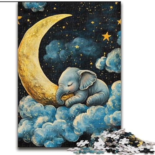 Puzzle 1000 Teile für Erwachsene, Geschenke für schlafende Elefanten, für Erwachsene ab 14 Jahren, Lernspiel, Herausforderung, Spielzeug, Geschenk zum Geburtstag (Größe 26x38cm) von MrChunlong