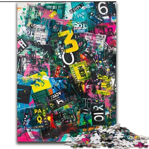 Puzzle 1000 Teile für Erwachsene, Graffiti, Spiele, Spielzeug, Geschenk, einzigartige Geburtstags- und Geschenkideen für Kinder ab 14 Jahren (Größe 26x38cm) von MrChunlong