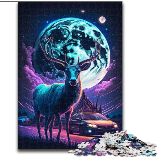Puzzle 1000 Teile für Erwachsene, Hirsch aus Holz, perfekte DIY-Kunstdekoration oder Geburtstagsgeschenk, 50x75cm, anspruchsvolles Denkspiel – entspannendes Spielzeug für Teenager von MrChunlong
