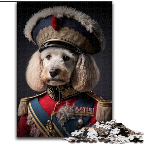 Puzzle 1000 Teile für Erwachsene, Hund in Militäruniform, aus Holz, Kinder ab 14 Jahren, 50x75cm, Denkspiel für Teenager von MrChunlong