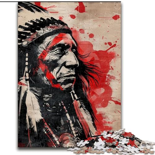 Puzzle 1000 Teile für Erwachsene, Indianer, hilft dem Gehirn, süchtig machendes Spielzeug zu trainieren, um Geduld zu fördern, perfekte Dekoration (Größe 26x38cm) von MrChunlong