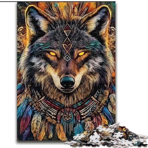 Puzzle 1000 Teile für Erwachsene, Indischer Wolf, Lernspiele, Heimdekoration ganze Familie (Größe 50x75cm) von MrChunlong