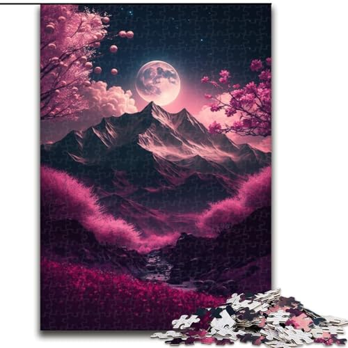 Puzzle 1000 Teile für Erwachsene, Japanische Landschaft, Neon-Puzzle aus Holz, für Teenager und Familienspaß – DIY-Denkspiel, Geschenk, 1000 Teile(50x75cm) von MrChunlong