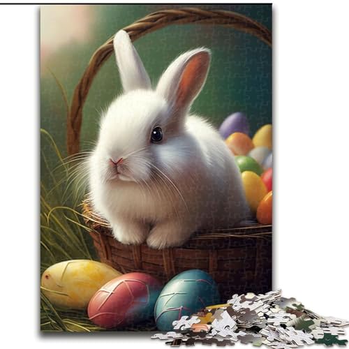 Puzzle 1000 Teile für Erwachsene, Kaninchen, Osterhase, Tierpuzzle aus Holz, perfekt für Halloween, Weihnachten, Geburtstagsgeschenk, 1000 Stück(50x75cm) von MrChunlong