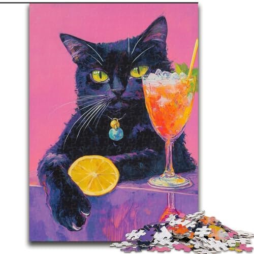 Puzzle 1000 Teile für Erwachsene, Katze liegt auf dem Sofa, Lernspiele, Heimdekoration ganze Familie (Größe 26x38cm) von MrChunlong