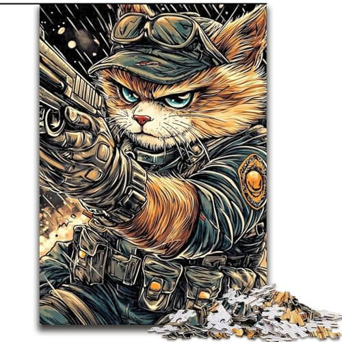Puzzle 1000 Teile für Erwachsene, Katzenkrieger, Spiele, Spielzeug, Geschenk, einzigartige Geburtstags- und Geschenkideen für Kinder ab 14 Jahren (Größe 26x38cm) von MrChunlong