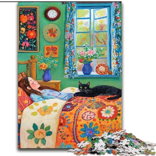 Puzzle 1000 Teile für Erwachsene, Katzenkunst, hilft dem Gehirn, süchtig machendes Spielzeug zu trainieren, um Geduld zu fördern, perfekte Dekoration (Größe 50x75cm) von MrChunlong