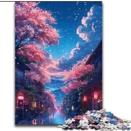 Puzzle 1000 Teile für Erwachsene, Kirschblüte, aus Holz, perfektes DIY-Kunstdekor oder Geburtstagsgeschenk, 50x75cm, für Geburtstage, Feiertage, Weihnachten, Halloween Puzzle 1000 Teile für Erwachsene, Kirschblüte, aus Holz, perfektes DIY-Kunstdekor oder Geburtstagsgeschenk, 50x75cm, für Geburtstage, Feiertage, Weihnachten, Halloween von MrChunlong