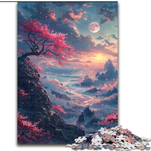 Puzzle 1000 Teile für Erwachsene, Kirschblüten auf der Klippe, aus Holz, perfektes DIY-Kunstdekor oder Geburtstagsgeschenk, 50x75cm, für Geburtstag, Feiertage, Weihnachten, Halloween Puzzle 1000 Teile für Erwachsene, Kirschblüten auf der Klippe, aus Holz, perfektes DIY-Kunstdekor oder Geburtstagsgeschenk, 50x75cm, für Geburtstag, Feiertage, Weihnachten, Halloween von MrChunlong