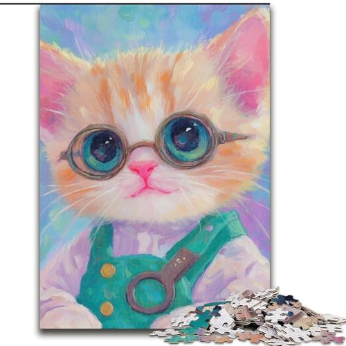 Puzzle 1000 Teile für Erwachsene, Kochkatze, Spiele, Spielzeug, Geschenk, einzigartige Geburtstags- und Geschenkideen für Kinder ab 14 Jahren (Größe 50x75cm) von MrChunlong